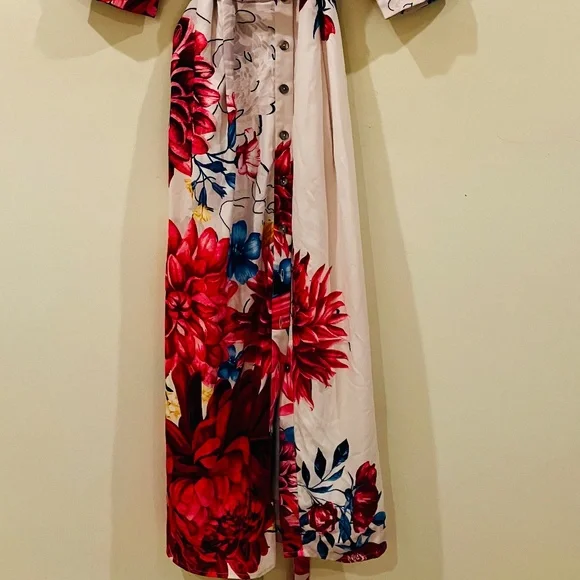 Wayward Fancies Bracelet Sleeve Floral Print Crepe Dress M - Picture 8 of 8